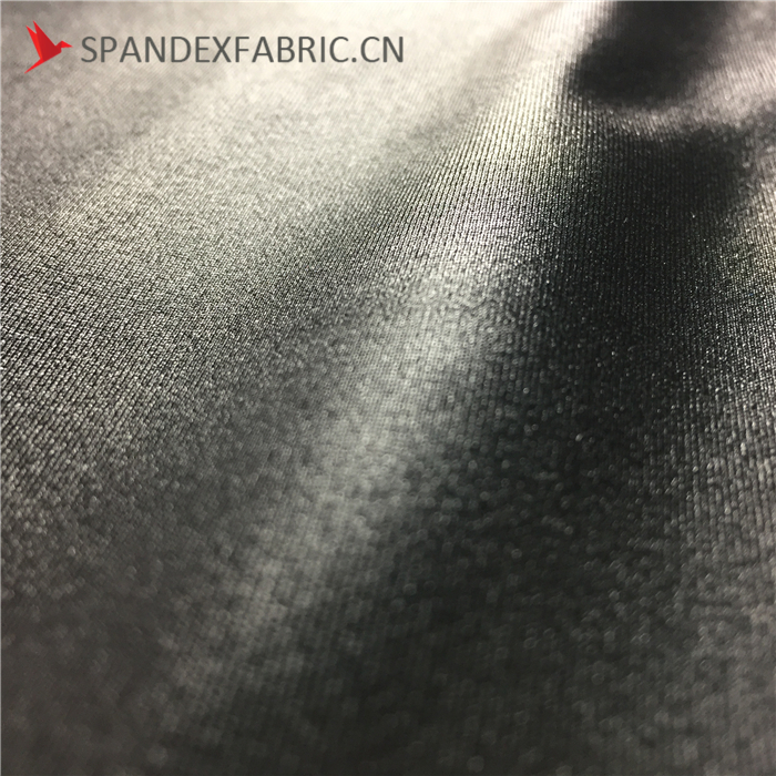 Black Wetlook Nylon Lycra Spandex Material Calendering Fabric