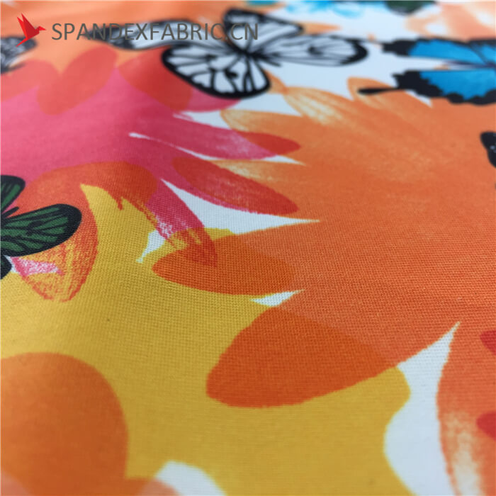 Butterfly Polyester Elastane Swimwear Fabric wholesale