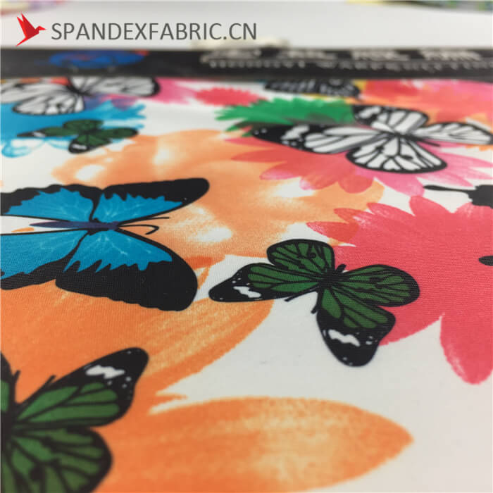 Butterfly Polyester Elastane Swimwear Fabric wholesale