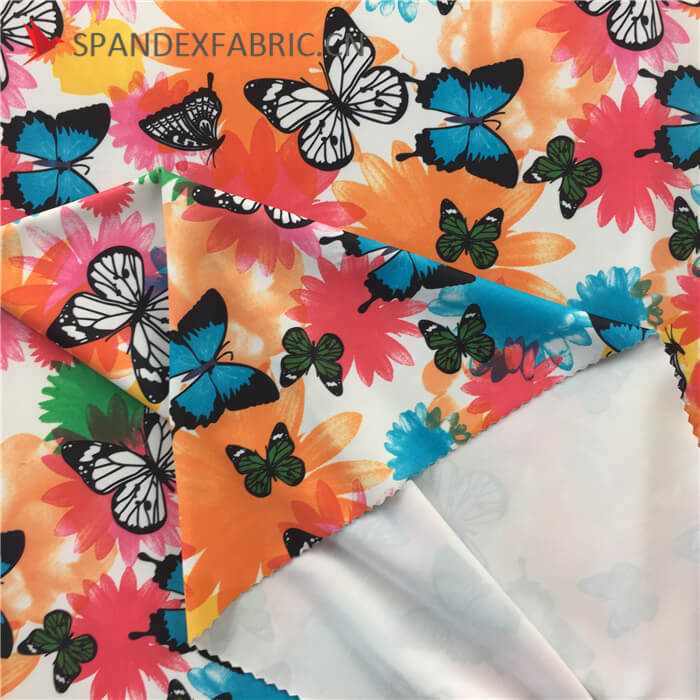 Butterfly Polyester Elastane Swimwear Fabric wholesale