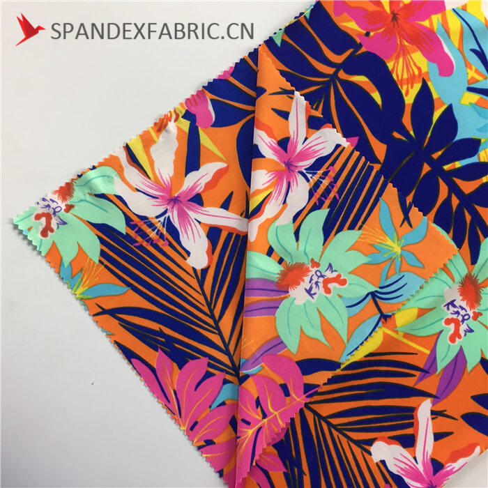 Floral Printed Polyamide Lycra Spandex Fabric