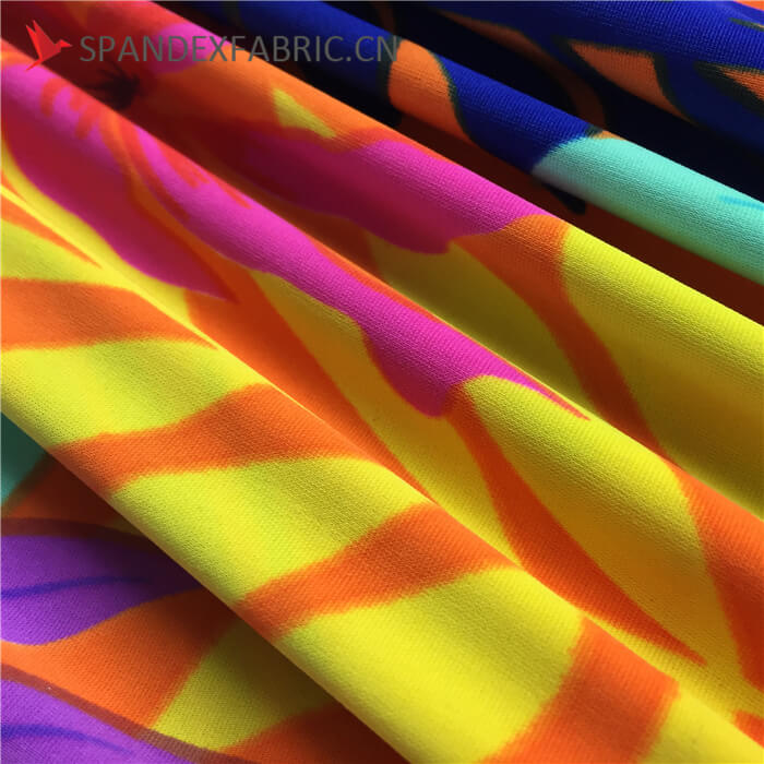 Floral Printed Polyamide Lycra Spandex Fabric