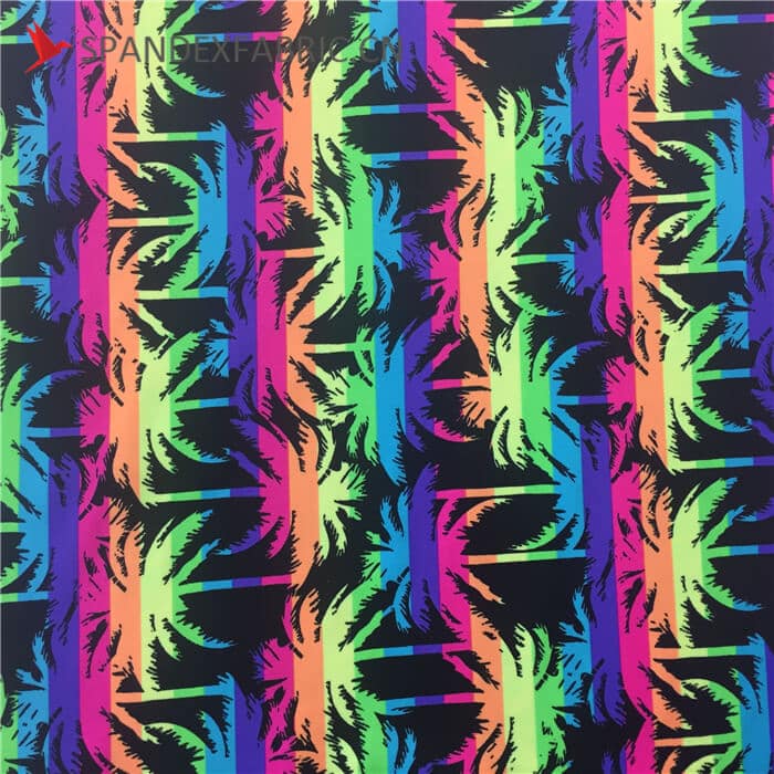 Fluorescence Tropical Print Polyamide Spandex Beachwear Fabric