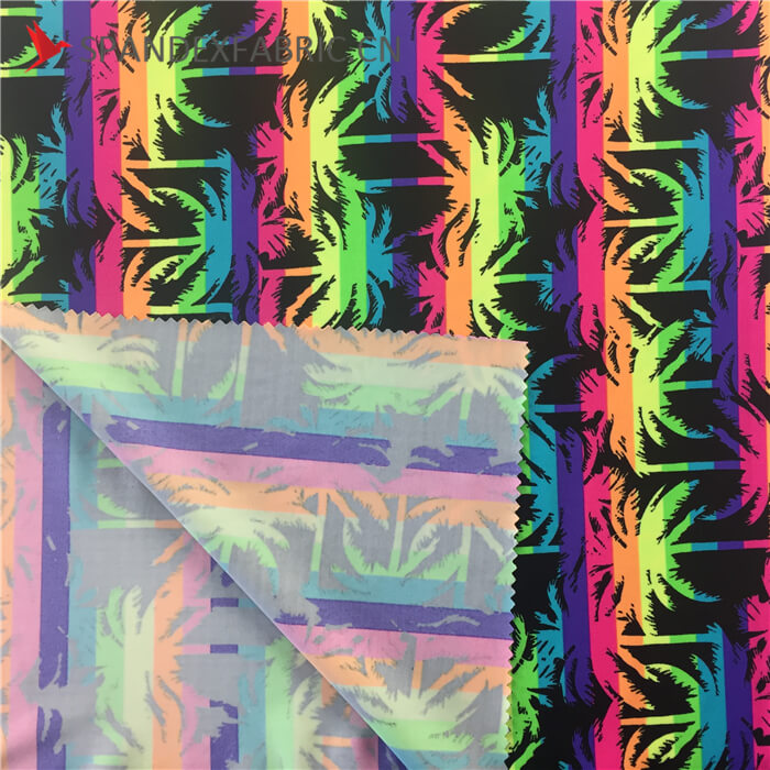 Fluorescence Tropical Print Polyamide Spandex Beachwear Fabric