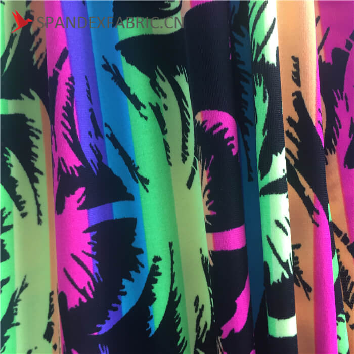 Fluorescence Tropical Print Polyamide Spandex Beachwear Fabric