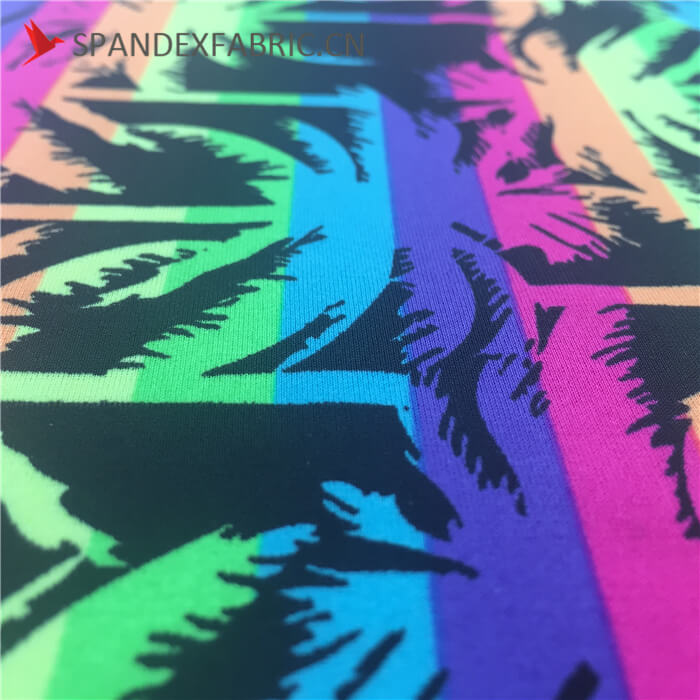 Fluorescence Tropical Print Polyamide Spandex Beachwear Fabric