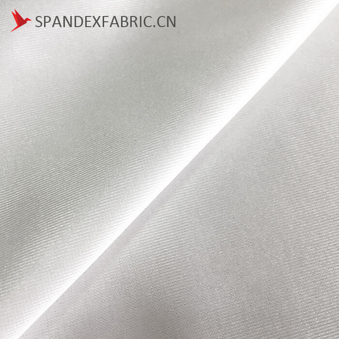 Polyester Spandex White Stretch Satin Fabric