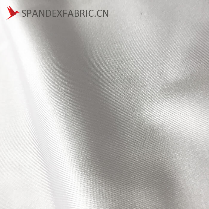 Polyester Spandex White Stretch Satin Fabric