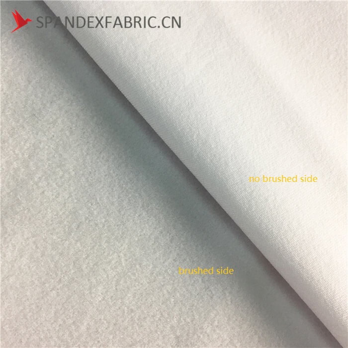 White Spandex Polyester Brushed Lycra Fabrics